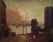 Robert Henri Cumulus Clouds,East River painting